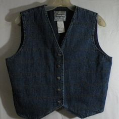 Wrangler Western Wear Vest. Size M. Denim Vest, 5 Silver Design Buttons. Medium-Dark Blue With A Pattern, Design In Gold Thread. 19 3/4in Pit To Pit. Never Worn **See Pictures** Can Wear A Shirt Or Blouse Under The Vest. Preowned Blue Western Vest, Western Denim Vest For Fall, Fitted Denim Vest In Medium Wash For Winter, Fitted Medium Wash Denim Vest For Winter, Fitted Denim Vest In Dark Wash For Winter, Fitted Dark Wash Denim Vest For Winter, Vest Pattern, Silver Design, Gold Thread