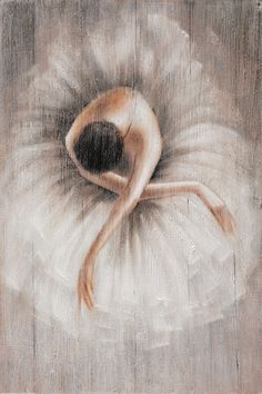 a painting of a ballerina in white tutu