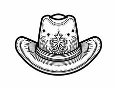 illustration of Cowboy hat creativity in color