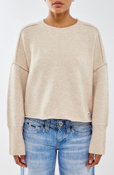 "Find BDG URBAN OUTFITTERS Oversize Sweater on Editorialist. Dropped shoulders accentuate the boxy silhouette of this cozy, casual sweater complete with a logo patch above the hem. 21\" length (size Medium) Exclusive retailer Crewneck Long sleeves 58% polyester, 24% acrylic, 8% wool, 8% polyamide, 2% elastane Machine wash, line dry Imported" Oversize Sweater, Bdg Urban Outfitters, Casual Sweater, Fabric Gift Bags, Casual Sweaters, Nordstrom Store, Fabric Gifts, Free Fabric, Sweaters Oversized