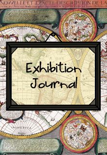 an old map with the words exhibition journal on it