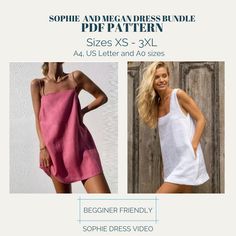 two different styles of dresses for women with the same color and size as shown below