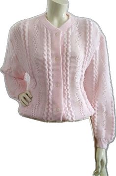 Feminine Knitted Sweater For Spring, Spring Pink Cable Knit Cardigan, Vintage Pink Cardigan For Spring, Vintage Pink Knit Cardigan, Baby Pink Sweater, Cardigan Summer, Spring Cardigan, Sweater Lace, Spring Cardigans