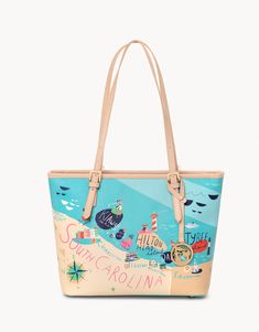 Sea Islands Small Tote from Spartina 449 Lowcountry Style, Vinyl Exterior, Harbor Lights, Spartina 449, Pearl Shop, Lunch Date, Sea Island, Illustrated Map, Small Tote