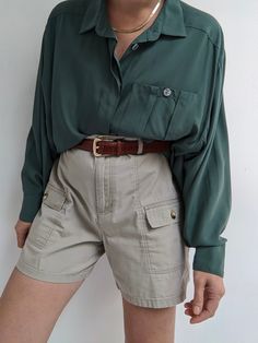 90s cargo shorts in a stone khaki color and subtle grid pattern to the tightly woven cotton. Shorts have a high-rise waist with belt loops, four front pockets & two back pockets.  Tag reads TY Original Khaki Cargo Shorts, Knit Outerwear, Line Shopping, Grid Pattern, Linen Shop, Khaki Color, Dress Suits, Shop Swimwear, Woven Cotton