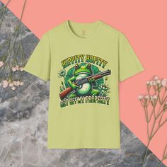 This Unisex Softstyle Hippity Hoppity Get Off My Property Vintage Shotgun Frog T-shirt Designer Fit Comfort Colors High Quality Outdoor Shirt puts a new spin on casual comfort. Made from very soft materials, this tee is 100% cotton for solid colors. Heather colors and sports gray include polyester. The shoulders have twill tape for improved durability. There are no side seams. The collar is made with ribbed knitting to prevent curling damage & feels like a bliss to wear all year round. THE FIT - Runs true to size (Relaxed fit) - For oversized fit go one size up your normal size - Comfortable unisex fit - 100% cotton - Professional high quality print TYPES - Available in given colors and sizes - See pictures for example ORDER & SHIPPING - It will take 1- 5 business days to print and ship in Get Off My Property, Frog T Shirt, Hippity Hoppity, My Property, Heart Vintage, Get Off Me, Frog T Shirts, Outdoor Shirt, Twill Tape