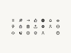 a set of different icons on a white background, including symbols for each type of device