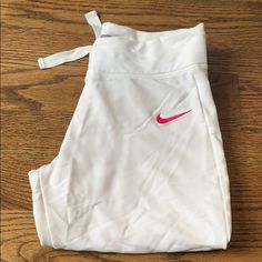 White Nike Sweats Size M, Never Worn, Perfect Condition! Nike White Pants For Spring, White Nike Athleisure Pants, White Activewear With Pockets For Spring, White Spring Activewear With Pockets, Spring White Activewear With Pockets, Nike Fitted White Bottoms, Nike White Fitted Bottoms, White Fitted Nike Bottoms, Nike Sweats