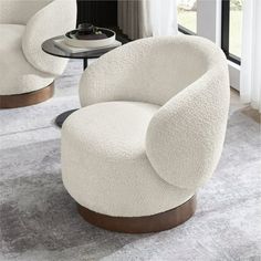 Elevate your living space with Contemporary & Classic Style Swivel Accent Chair. The unique curved back and wooden swivel base combine to create an elegant and inviting decor piece. Crafted with a solid wood frame, this Upholstered Barrel Chair ensures exceptional sturdiness and long-lasting durability. It's designed with precision  no burrs, no smell, making it a safe and perfect choice for a stylish bedroom chair. The 360-degree swiveling base adds a touch of modern convenience, allowing this Bedroom Fabric, Living Bedroom, Swivel Accent Chair, Apartment Aesthetic, Waiting Area, Modern Armchair, Stylish Bedroom, Curved Back, Bedroom Chair