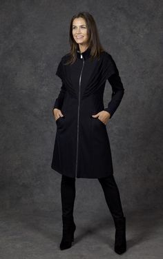 The Artwork Jacket Jackets The Eight Senses® Unique Jackets, Sleeve Jacket, Long Sleeves Jacket, Knit Jacket, Layered Look, Versatile Style, A Dress, High Collar, Front Zipper