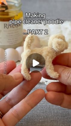 someone is making a pipe cleaner poodle for their stuffed animal part 2, part 2