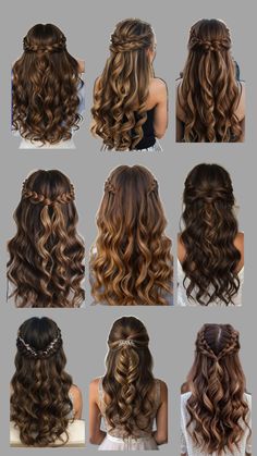 Curly Hairstyle Ideas For Special Occasion, Curled Hair Ideas Medium Length, Quince Hairstyles Without Crown, Hairstyles For Occasions Weddings, Hair Styles For Ballgown, New Hairstyles For Marriage, Cute Hair Ideas For Hoco, Hair To Wear To A Wedding As A Guest, Long Hair Hairstyles For Prom