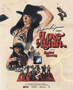 a movie poster for the film love again with an image of a woman in a cowboy hat