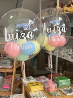 some balloons that are sitting on a table