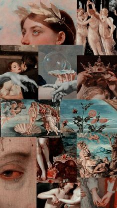 a collage of images with different paintings