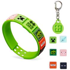 PRICES MAY VARY. Zipper closure Express Your Love for Minecraft - Express your unique style and gamer pride with our Minecraft Keychain set. This 4-piece keyring set features the game’s iconic blocky graphics, with characters including a Minecraft Creeper, Enderman, Pig, and Zombie. Highly-Detailed Designs - Impress everyone at school with our highly detailed Minecraft keychain for kids. The intricate pixel design on our Minecraft collectibles capture the essence of the game, making them a must-have for any Minecraft enthusiast. Versatile Attachment - The Minecraft keychains effortlessly clips onto your backpack, allowing you to proudly display your love for Minecraft wherever you go. Plus, the durable silicone bracelet is comfortable to wear and adds a touch of gaming flair to your outfit Minecraft Bracelet, Minecraft Keychain, Minecraft Accessories, Minecraft Merch, Minecraft Merchandise, Minecraft Gifts, Minecraft Steve, Pixel Design, Zipper Charms