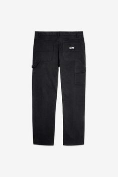 Unlined carpenter pants with utility pockets. In black or charcoal. Workwear by FILA. Style # FMP0780R.  Division: Apparel.  [Work > Work Apparel > Pants;Work;Work > Work Apparel] Comfortable Workwear, Work Apparel, Work Work Work, Utility Pockets, Carpenter Pants, Work Pants, Grey Jean, Division, Work Outfit