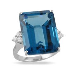 Doves Jewelry - 18KT WHITE GOLD EMERALD CUT LONDON BLUE TOPAZ RING | Manfredi Jewels Gold Ring Price, Dove Jewelry, Gold Topaz, London Blue Topaz Ring, White Gold Diamond Rings, London Blue Topaz, Blue Topaz Ring, Gold Diamond Rings, London Blue