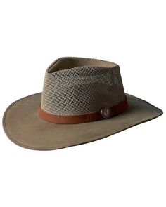 Outback Trading Co. Oilskin Kodiak with Mesh Hat, Sage Brown Breathable Outdoor Hats, Outback Hat, Co Logo, Cheap Online Shopping, Mesh Hat, Leather Hats, Hat Band, Boots For Sale, Boot Shop