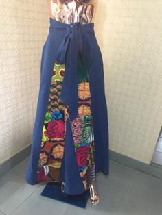 Maxi denim skirt mixed with ankara patches. Fitted Cotton Patchwork Skirt, Blue Patchwork Skirt, Blue Cotton Patchwork Skirt, Denim Maxi Skirt, Denim Skirt, Womens Skirt, Labour Day, Art Collection, Bathing Beauties