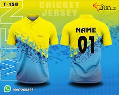 a cricket jersey with the name and number on it in front of a blue background