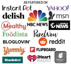 there are many different logos on this white background, including the news and food network