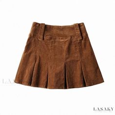 Lasaky - Vintage Academy High-Waisted Pleated Skirt with Side Zipper and Anti-Exposure Design - A-Line Mini Skirt Long Sleeve Grunge, Aesthetic Long Sleeve, Brown Pleated Skirt, Early 2000s Aesthetic, Y2k Fashion Aesthetic, Brown Mini Skirt, Vanellope Von Schweetz, Body Skirt, High Waisted Pleated Skirt