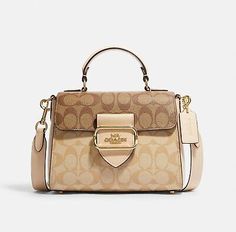 Find ideas๏ฟฝand inspiration for NWT Coach Morgan Top Handle Satchel In Blocked Signature Canvas CH314, Womens Bags Handbags Coach, Ladies Handbags, Signature Canvas, Vintage Coach, Bags Designer Fashion, Backpack Purse, Coach Purses, Women's Bags, Satchel Bags