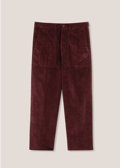 These workwear pants are cut from stretch-cotton wide corduroy in a versatile red shade, they're relaxed enough to wear with tees but sharp enough to team with smarter shirts.    Stretch-cotton wide corduroy Relaxed fit Made in Italy Composition: 97% CO 35 EA lining 100% CO Code: aartemas-r7305-42 Burgundy Cotton Pants For Work, Corduroy Work Pants With Patch Pockets, Corduroy Work Pants With Welt Pockets, Red Corduroy Pants For Winter, Workwear Pants, Zegna Shoes, Mens Luxury Fashion, Dapper Men, Italian Luxury