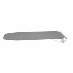 a gray ironing board on a white background