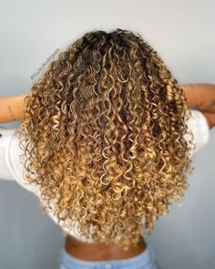 Dyed Curly Hair, Dark Blonde Hair Color, Highlights Curly Hair, Honey Brown Hair, Brown Curly Hair, Colored Curly Hair, Honey Blonde Hair, Curly Hair Styles Easy, Beautiful Curly Hair