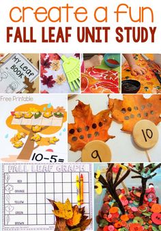 the fall leaf unit study is great for kids to practice their numbers and counting skills