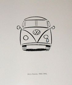 a drawing of a vw bus on a white paper