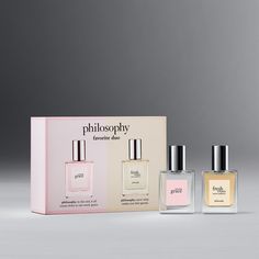 Explore The Philosophy Fragrance Collection With The Favorite Duo Set. Dab Your Body With One Of The Brand's Favorite Scents. This Eau De Toilette Gift Set For Her Contains Philosophy's Favorite Pair: Amazing Grace Eau De Toilette, 0.5oz Warm Cashmere Eau De Toilette, 0.5oz 2pc. - - . . . Favorite Fragrance Holiday Duo - 2pc - Philosophy. - Philosophy. Philosophy Fragrance, Philosophy Brand, Gift Sets For Her, Discount Promotion, Fragrance Collection, Favorite Scents, Amazing Grace, The Favorite, Feeling Special