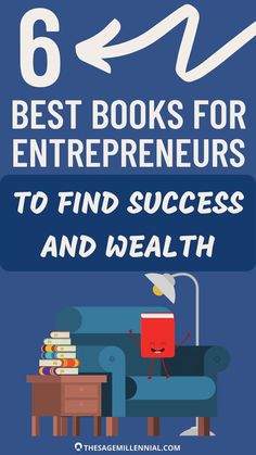 a couch with books on it and the text 6 best books for entrepreneurs to find success and