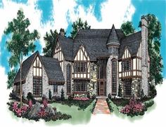 this is an artist's rendering of these european style house plans for the future