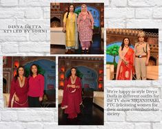 Sirjanhaari, Women Achievers Series & Awards 2018' is an initiative to recognise and honour our women. #DivyaDutta the anchor was styled by #Sohni for few episodes . Divya Dutta, Different Outfits, Academic Dress, Fabric