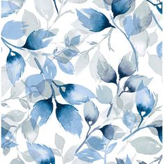 blue and white leaves on a white background