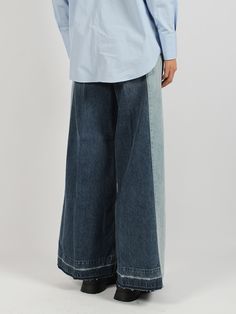 Two- Tone Wide Leg Jeans Vegan Clothing, Zimmermann Dress, Pleats Please Issey Miyake, Chic Woman, Yoga Wear, Luxury Boutique, Bridal Shoes, Dress Codes, Wide Leg Jeans