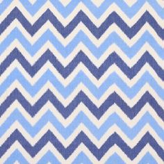 a blue and white zigzag print fabric