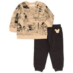 Dress your little one in this adorable outfit and get ready for a day filled with Disney magic. This cute and stylish set comes with a soft sweatshirt and comfy matching pants featuring adorable art of your favorite classic Disney characters. Watch your child go on adventures with characters like Mickey Mouse, Simba, Timon, and Pumbaa. With such timeless and classic characters on their side, your little one is sure to shine! Size: 12 Months.  Color: Multicolor.  Gender: male.  Age Group: infant. King Mickey, Cold Weather Dresses, Fleece Outfit, Jogger Pants Outfit, Classic Disney Characters, Cozy Winter Outfits, Disney Lion King, Boys Fleece, Stylish Pants