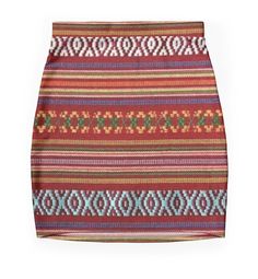 a women's skirt with colorful stripes