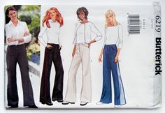 an image of women's pants and blouse sewing pattern