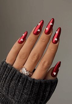 Red Wedding Nails, Indigo Nails, February Nails, Creative Nails, Holiday Nails, Nail Manicure