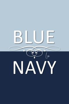 blue and white text that says navy