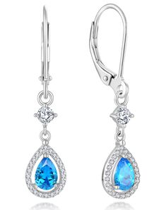 PRICES MAY VARY. Ღ𝗘𝗹𝗲𝗴𝗮𝗻𝘁 𝗗𝗲𝘀𝗶𝗴𝗻 ━ Guesma dangle earrings for women feature 2 pieces 6x4mm teardrop-brilliant-cut created aquamarine, set with 46 pieces 5A+ cubic zirconia, creating a timeless and classic look that is perfect for any occasion. Ღ𝗛𝗶𝗴𝗵-𝗤𝘂𝗮𝗹𝗶𝘁𝘆 𝗠𝗮𝘁𝗲𝗿𝗶𝗮𝗹 ━ Made from 925 sterling silver with 18k white gold plated, these leverback drop earrings are durable and hypoallergenic, making them safe for anyone with sensitive skin. Ღ𝗩𝗲𝗿𝘀𝗮𝘁𝗶𝗹𝗲 𝗔𝗻𝗱 𝗦? Sterling Silver Teardrop Jewelry With Halo Setting, Teardrop Earrings With Halo Setting For Gift, Teardrop Earrings With Halo Setting As Gift, Teardrop Halo Setting Earrings, Silver Teardrop Earrings With Halo Setting, Silver Drop Jewelry With Halo Design, Sterling Silver Teardrop Earrings With Halo Setting, Sterling Silver Teardrop Jewelry With Halo Design, Gift Halo Design Drop Jewelry