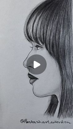 a pencil drawing of a woman's profile