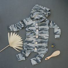 Play Day Romper - Gray Camouflage – FUZZYLILHEAD