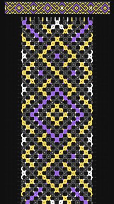 a cross stitch pattern with different colors and patterns on the front, side, and back