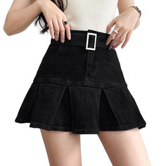 Dive into summer with our 2023 Summer Collection Skater Denim Skirt with Belt! With its mid-waist. stonewashed. street-vibe design and a unique zipper & button closure. this skirt is the perfect blend of contemporary fashion and nostalgic grunge.Key Highlights: Grunge Galore: Inspired by the iconic '90s grunge movement. this skirt exudes an effortlessly cool attitude. Distinctive Damaged Pattern: Expertly crafted wear and tear. capturing a raw. unfiltered essence. Sleek Slim Fit: Designed to hug Edgy Dark Wash Denim Skirt For Summer, Edgy High-waist Summer Skirt, High Waist Edgy Skirt For Summer, Mid-rise Denim Skirt With Belt Loops, Casual Belted Jeans For Summer, Edgy High-waisted Denim Skort, Edgy Skort With Belt Loops For Spring, Spring Season Belted Bottoms In Mini Length, Spring Mini Length Belted Bottoms